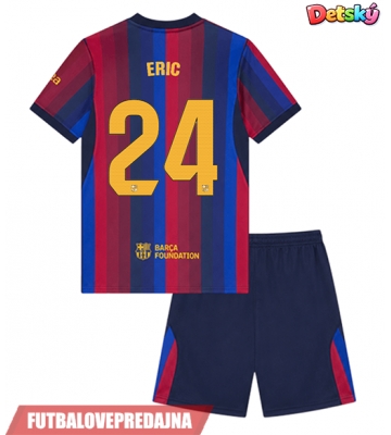 Lacne Dětský Futbalové dres Barcelona Eric Garcia #24 2026-27 Krátky Rukáv - Domáci (+ trenírky)